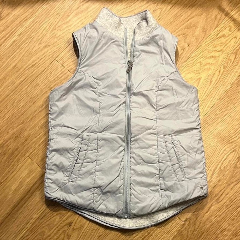 Light Gray Quilted Women's Vest - Sleeveless Zip Front